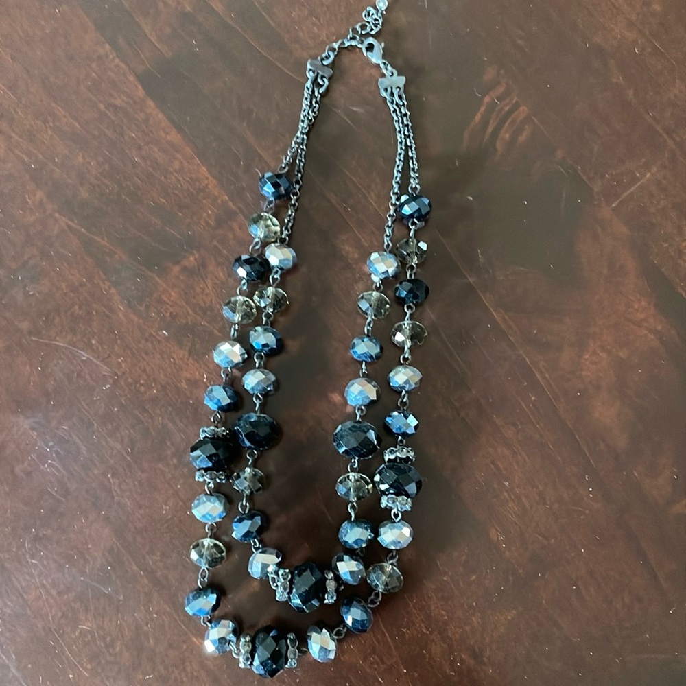 Black and charcoal faceted necklace